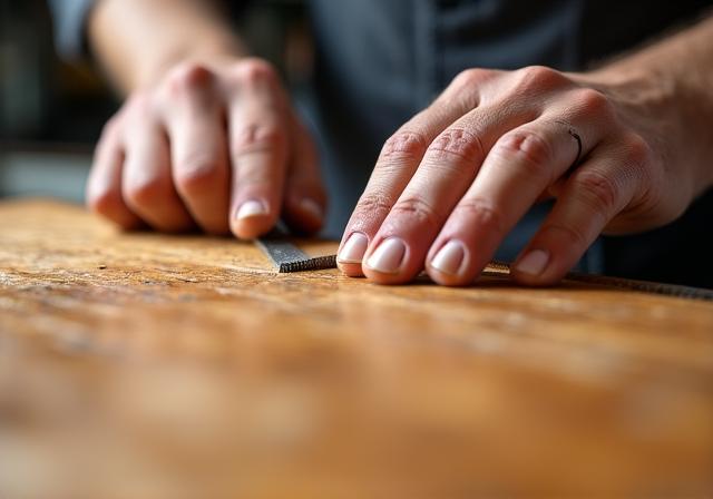 Dettaglio di pregiato legno di mogano lavorato a mano