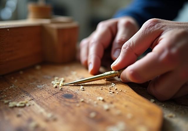 Dettaglio della lavorazione del legno su uno yacht